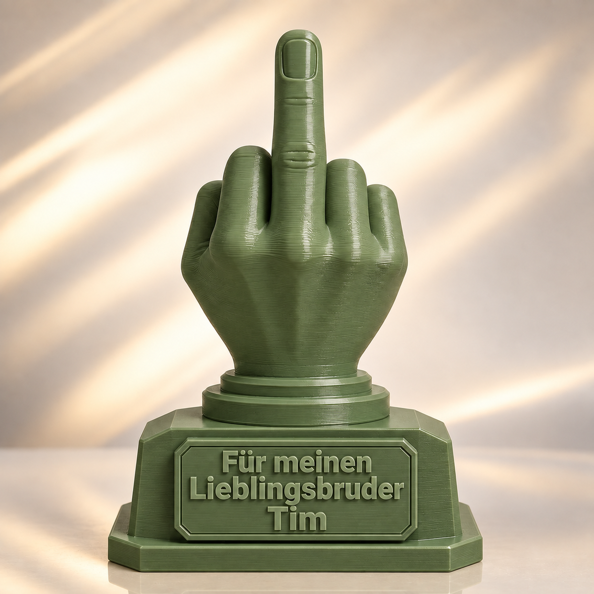 Mittelfinger-Pokal mit Wunschtext