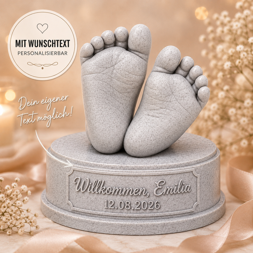 Babyfüße Erinnerungsfigur mit Wunschtext