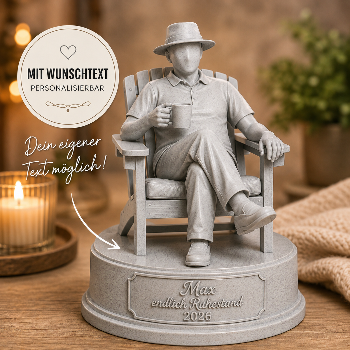 Ruhestandsfigur mit Wunschtext | Männlich