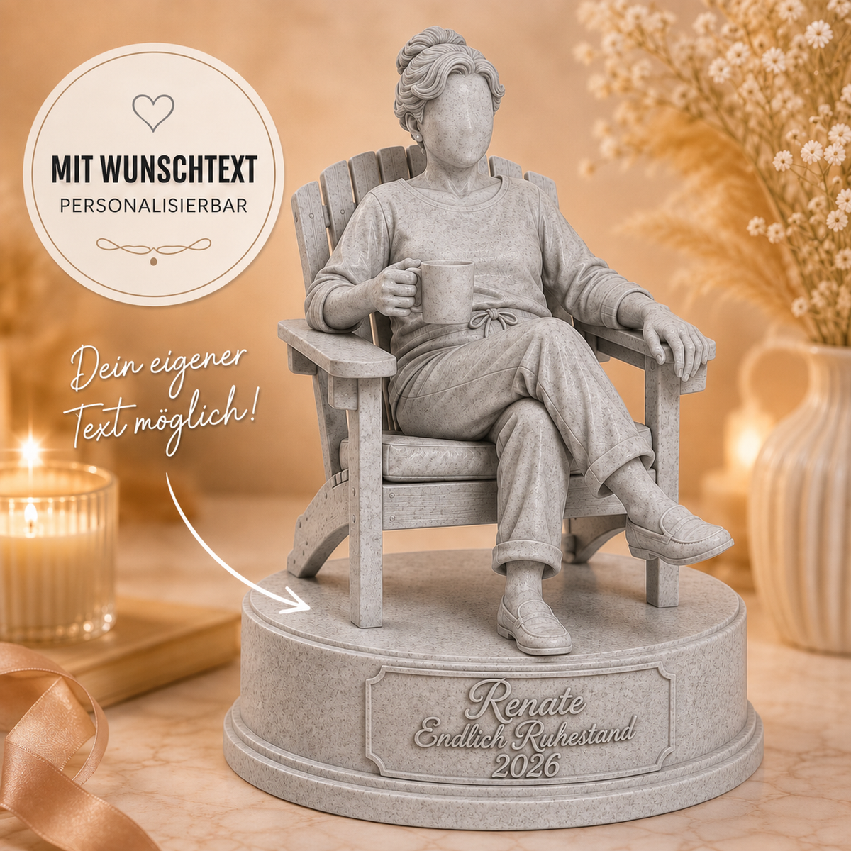 Ruhestandsfigur mit Wunschtext | Weiblich