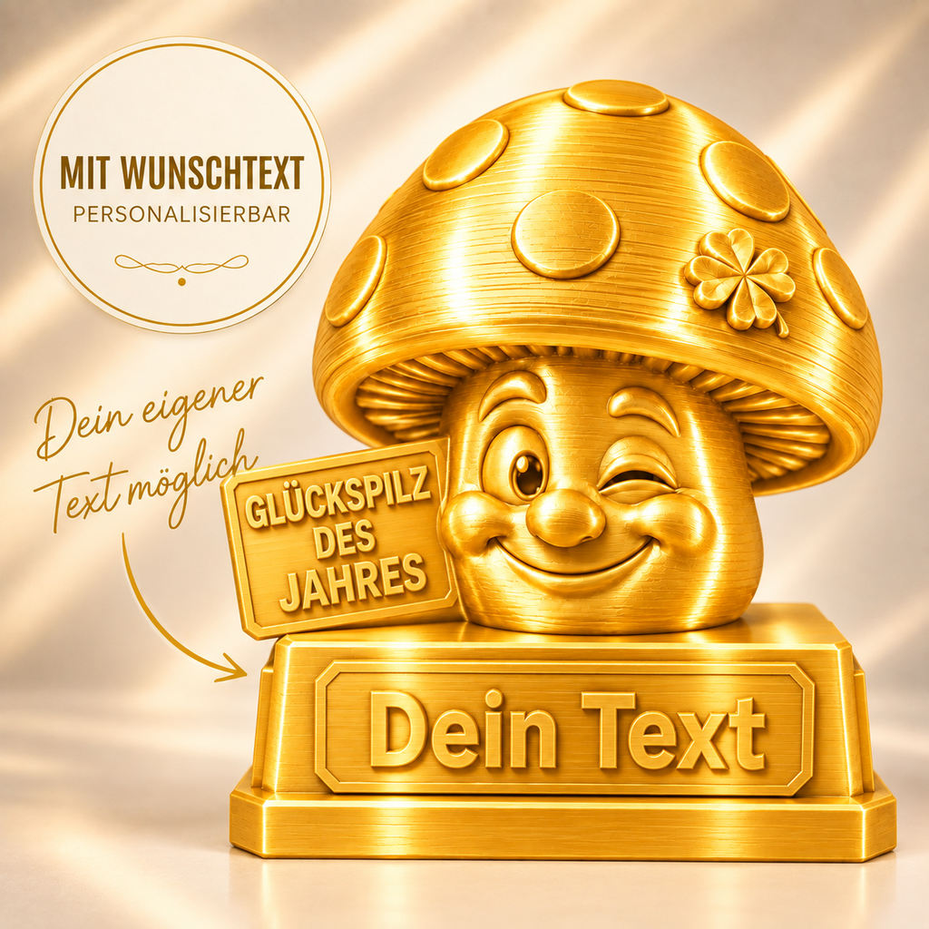 Glückspilz des Jahres mit Wunschtext