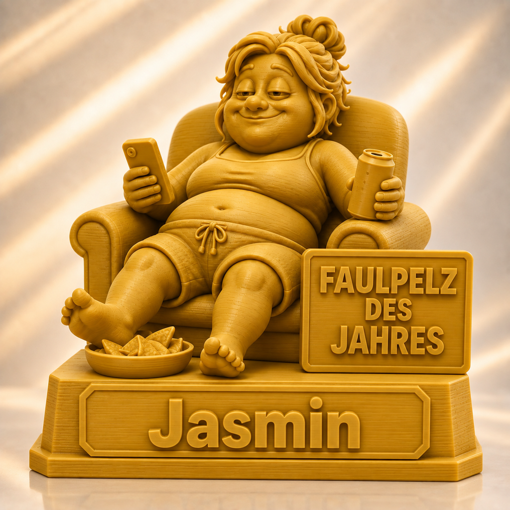 Faulpelz des Jahres mit Wunschtext | Weiblich