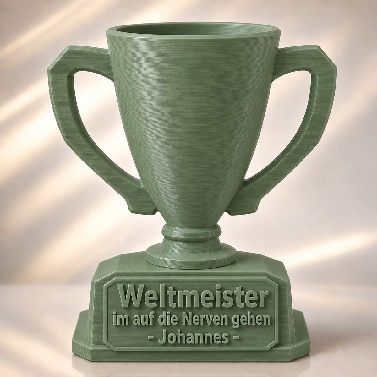 3D-Pokal mit Wunschtext