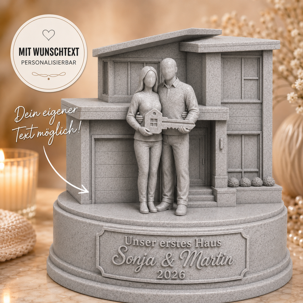 Unser Zuhause Figur mit Wunschtext