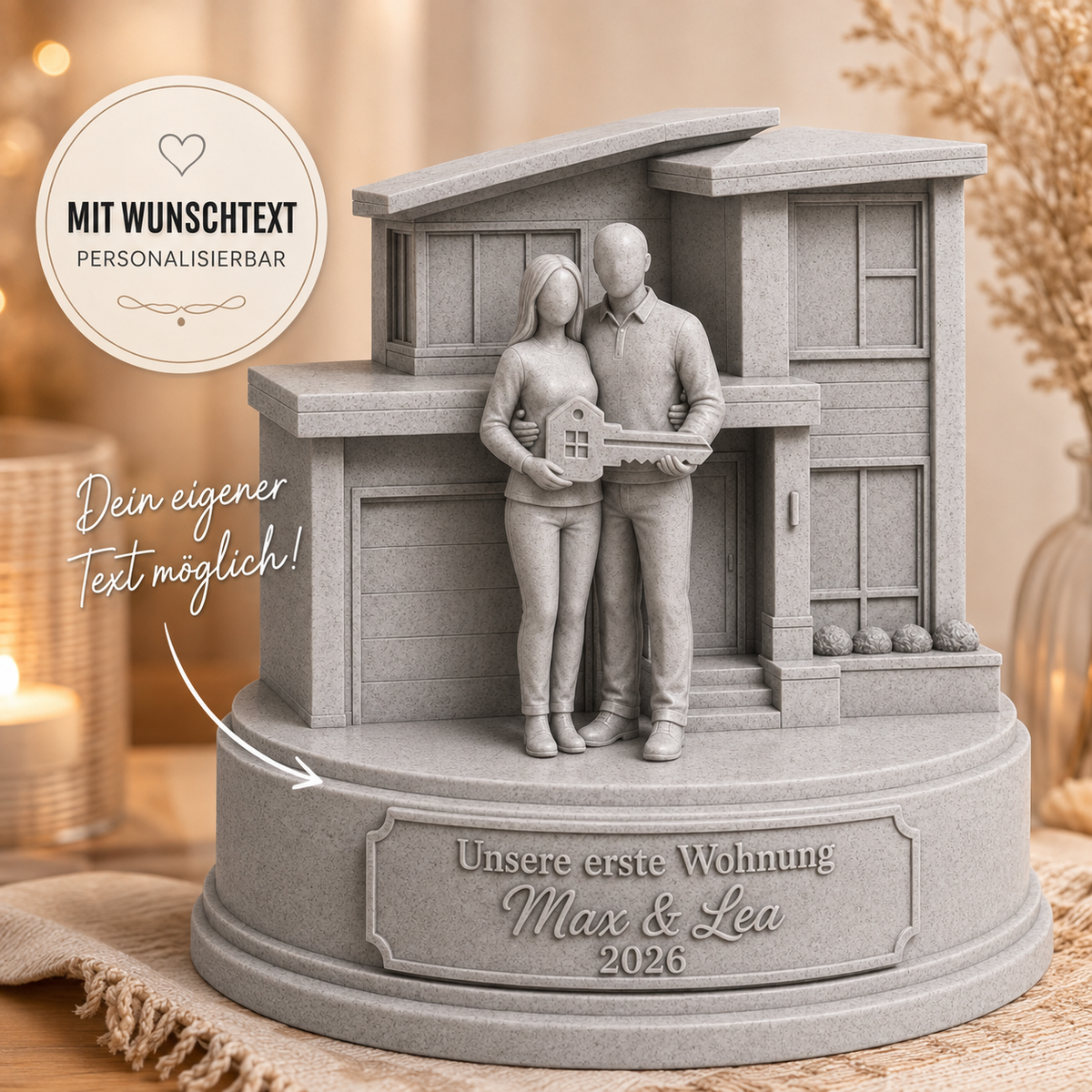 Unser Zuhause Figur mit Wunschtext