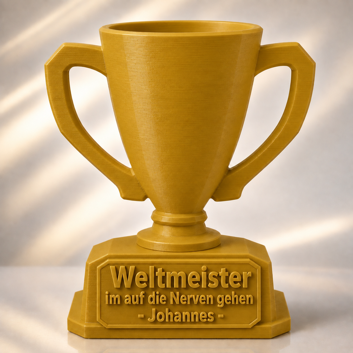 3D-Pokal mit Wunschtext