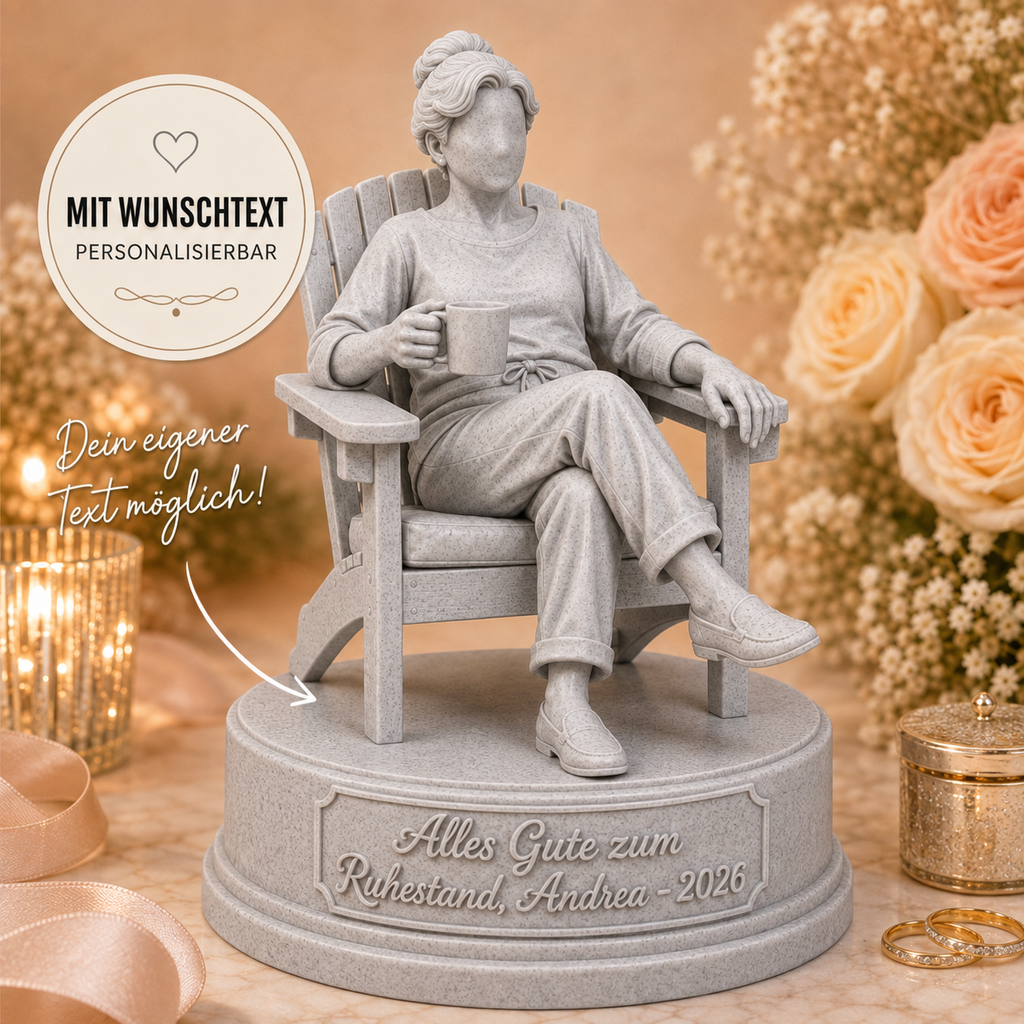 Ruhestandsfigur mit Wunschtext | Weiblich