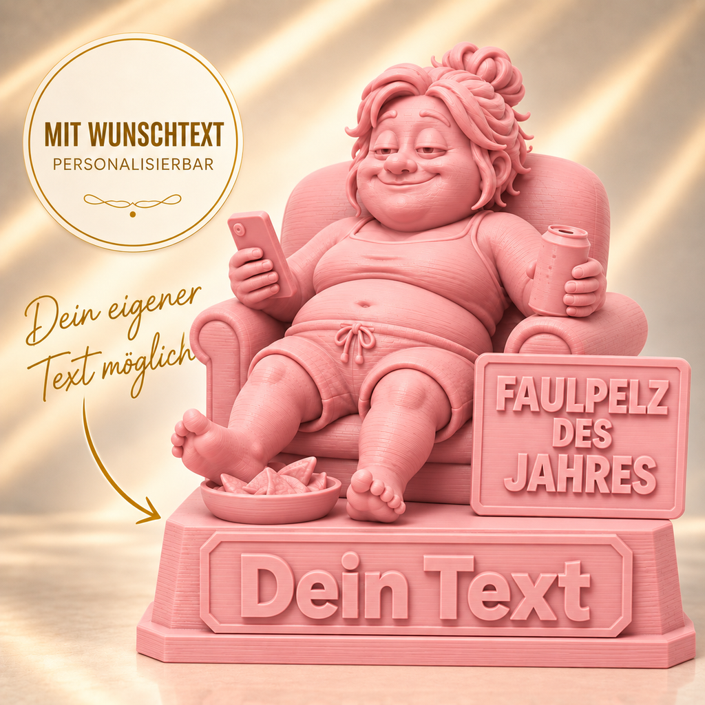 Faulpelz des Jahres mit Wunschtext | Weiblich