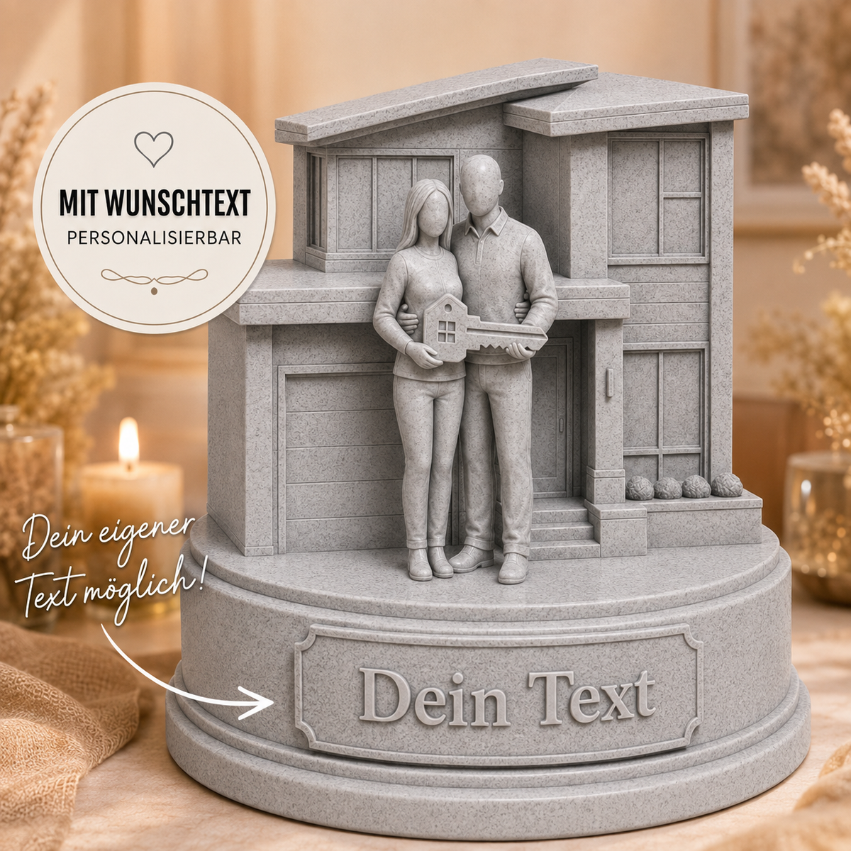 Unser Zuhause Figur mit Wunschtext